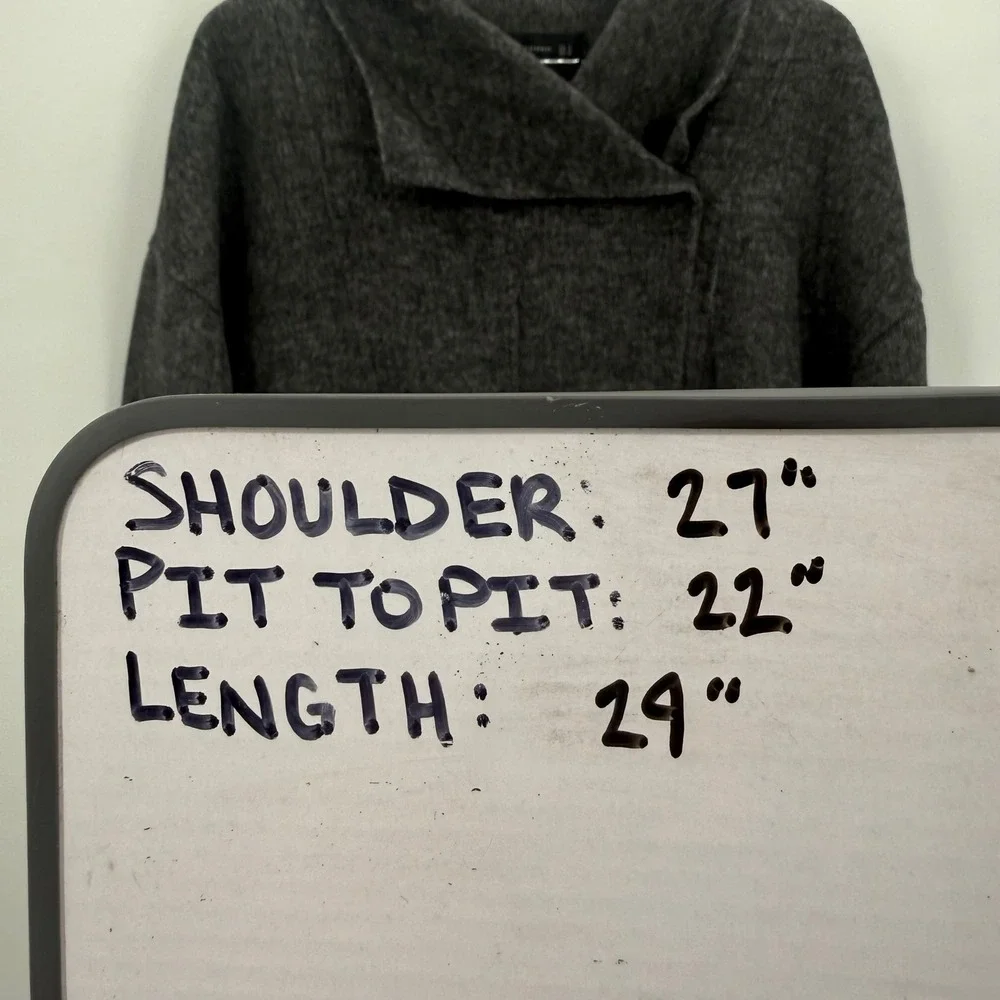 ZARA Hand Made‎ Grey Wool Coat Jacket Cape Wool Jacket Coat Size Small